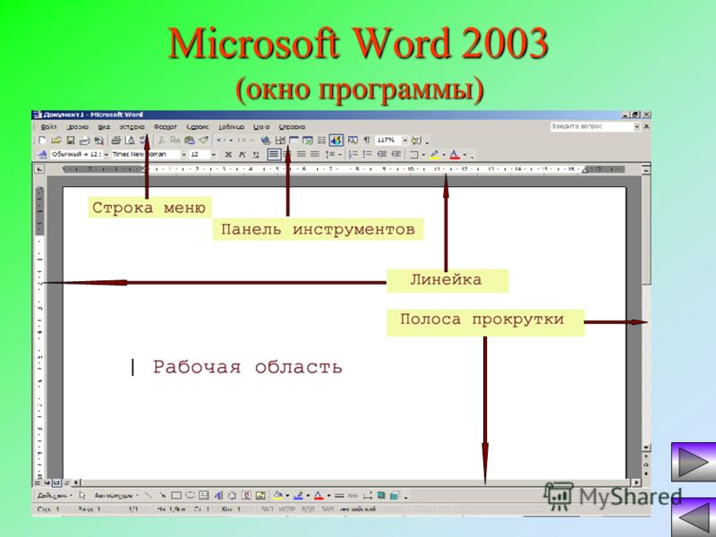 Microsoft Word 2003 (окно программы)