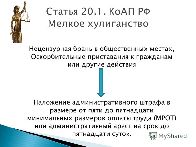 что входит в мелкие хулиганства тот образ