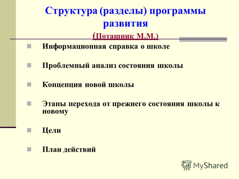 Как разработать программу развития школы лазарев поташник