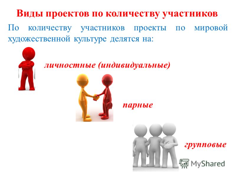 По числу участников проекты делятся на