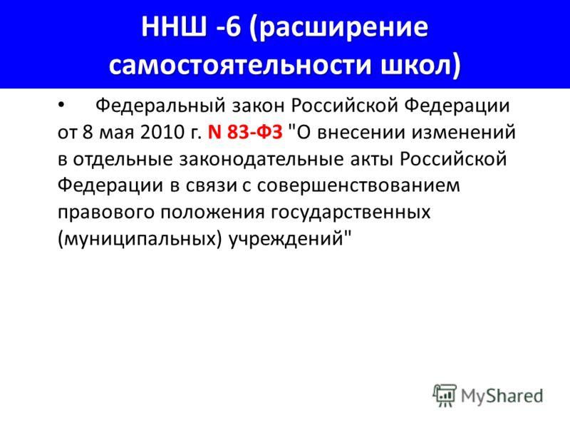 Федеральный закон Российской Федерации от 8 мая 2010 г. N 83-ФЗ 