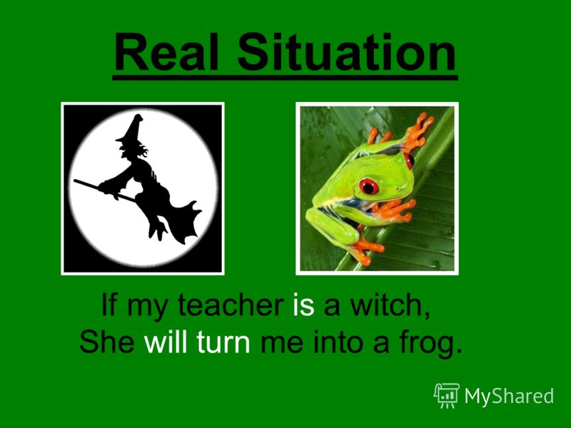 Real Situation If my teacher is a witch, She will turn me into a frog.