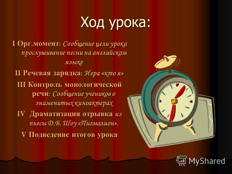 Сценарий открытого урока английского Сценарий открытого урока английского