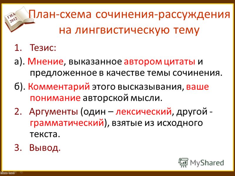 Урок русский язык 9 класс рассуждение