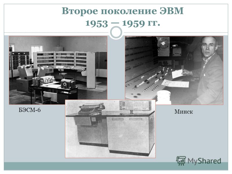 БЭСМ-6 Минск Второе поколение ЭВМ 1953 1959 гг.