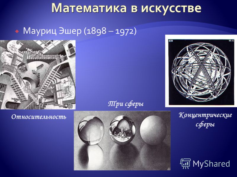 Мауриц Эшер (1898 – 1972) Относительность Три сферы Концентрические сферы