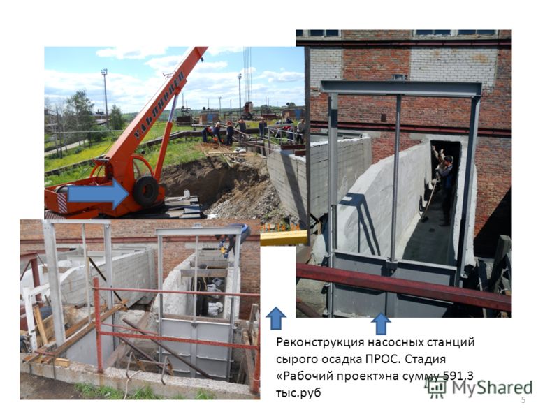 Реконструкция насосных станций сырого осадка ПРОС. Стадия «Рабочий проект»на сумму 591,3 тыс.руб 5
