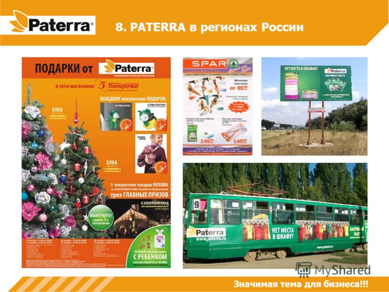 Значимая тема для бизнеса!!! 8. PATERRA в регионах России