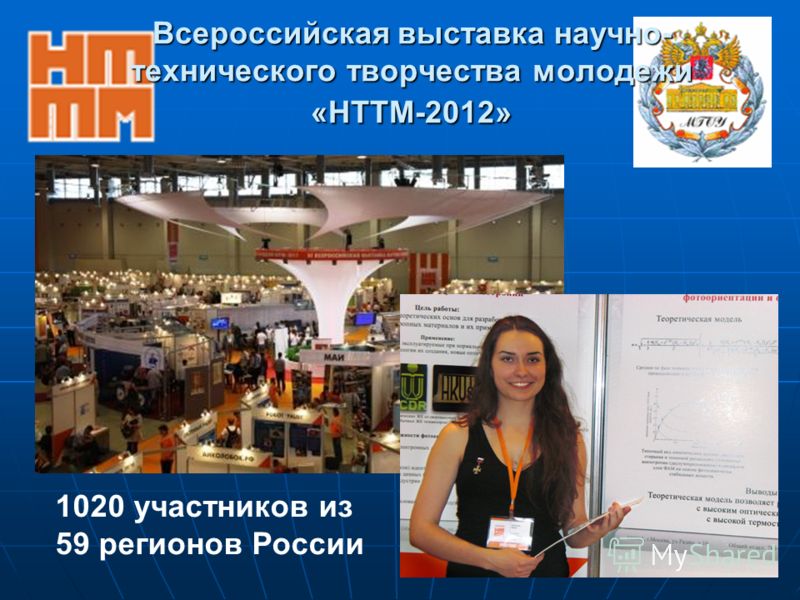Всероссийская выставка научно- технического творчества молодежи «НТТМ-2012» 1020 участников из 59 регионов России