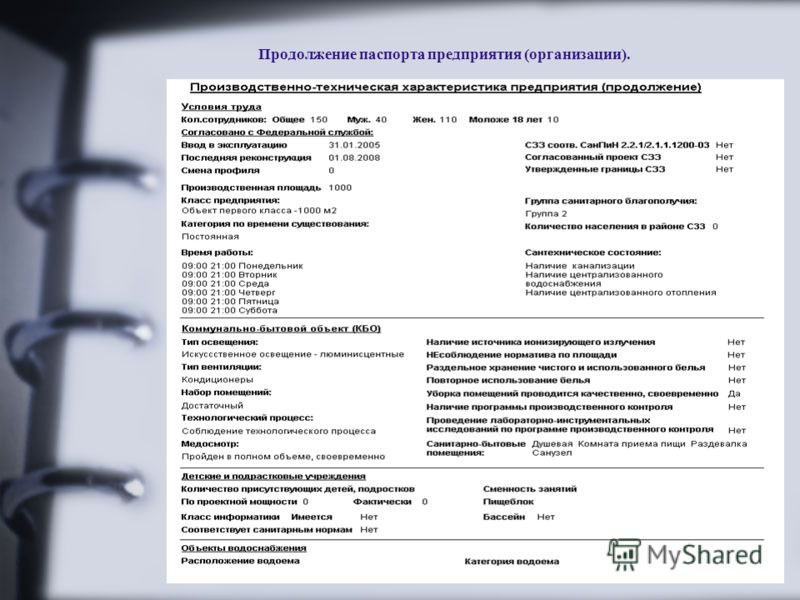 Паспорт информационной системы образец