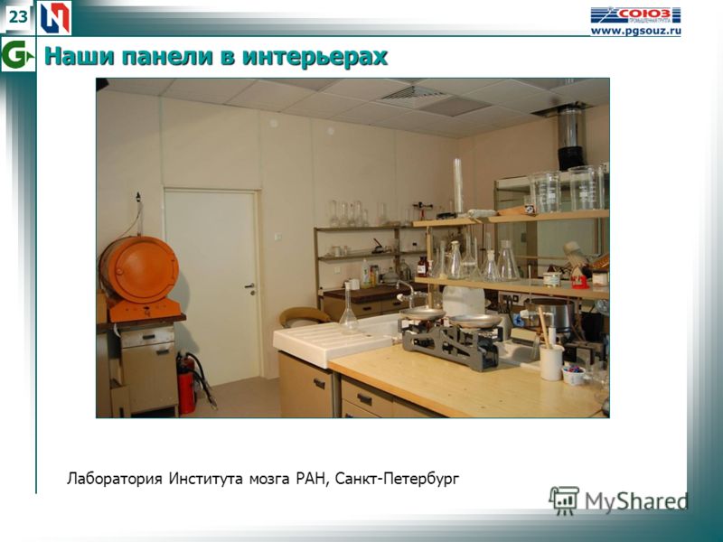 23 Лаборатория Института мозга РАН, Санкт-Петербург Наши панели в интерьерах