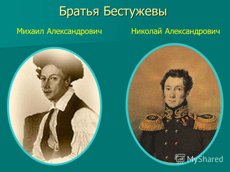 Братья Бестужевы Николай АлександровичМихаил Александрович
