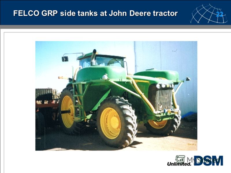 21 FELCO GRP side tanks at John Deere tractor