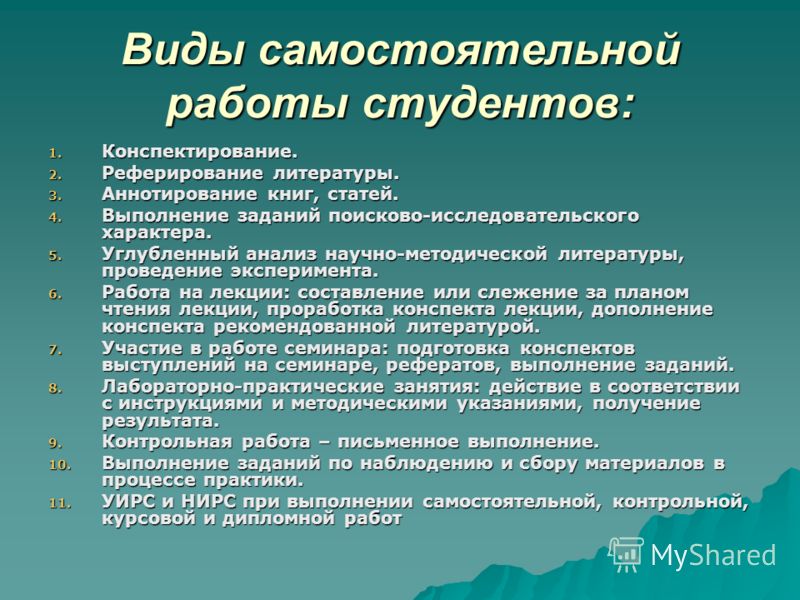 Презентация как вид самостоятельной работы