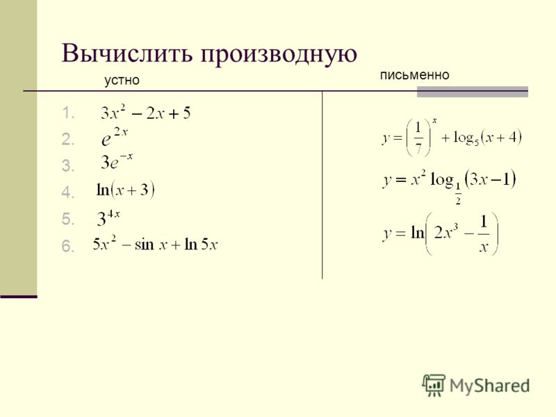 Производная показательной и логарифмической функции - презентация онлайн
