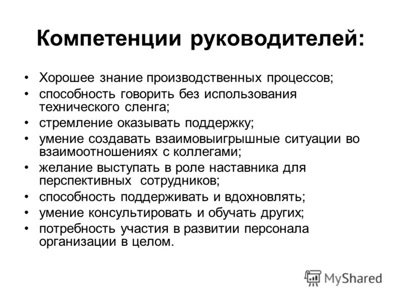 Компетенции руководителя проекта