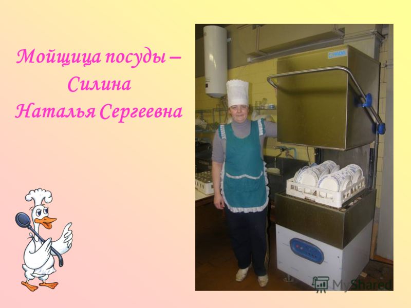 Мойщица посуды – Силина Наталья Сергеевна