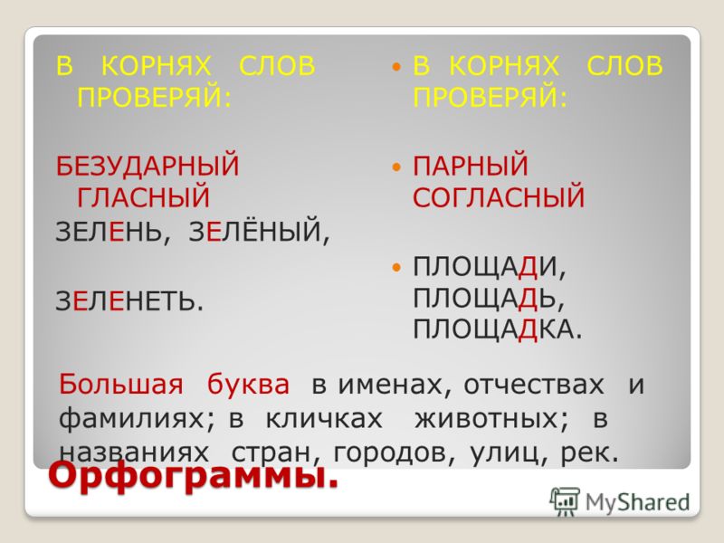 Скачать бесплатно орфограммы по русскому языку 2 класс