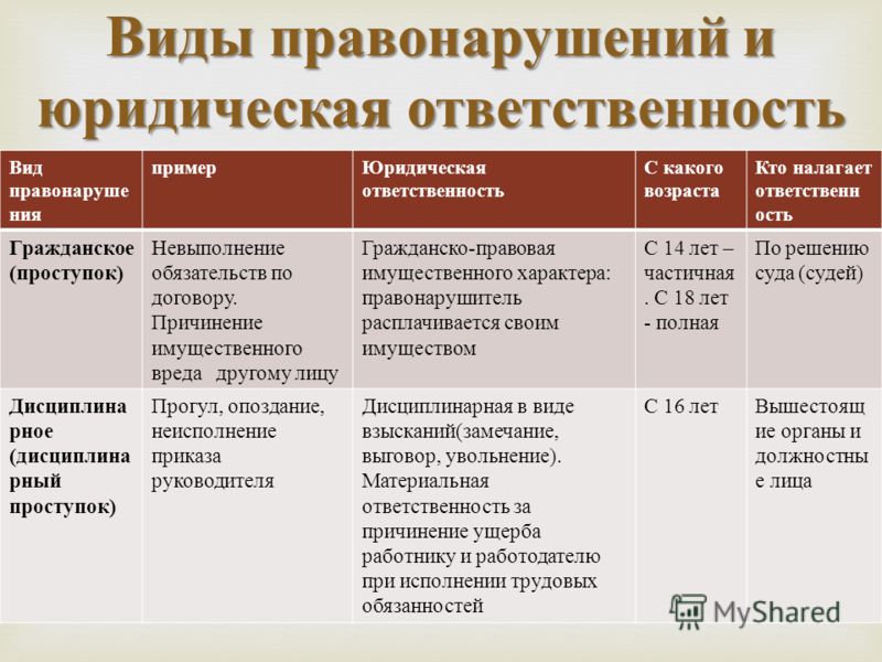 Какая бывает ответственность далеко отстоит