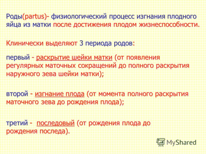 Роды физиологическое описание Роды физиологическое описание