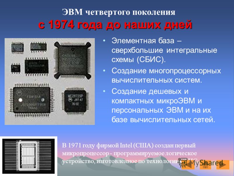 Интегральные схемы микросхемы какое поколение Когда были созданы первые эвм на интегральных схемах как они назывались