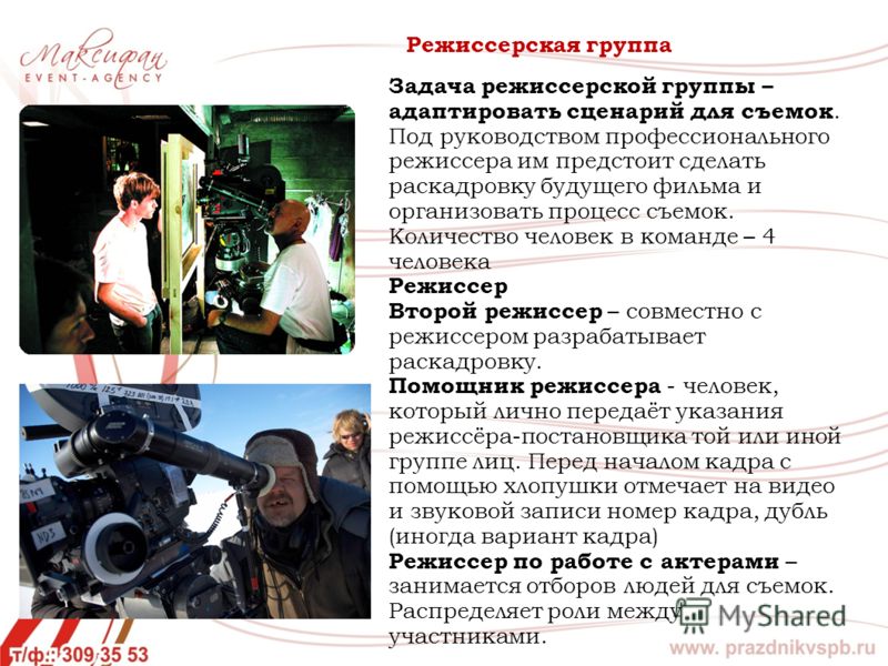Сценарий съемки Сценарий съемки