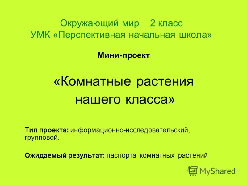 Паспорт исследовательского проекта 3 класс