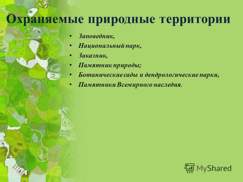 Реферат: Особо охраняемые природные территории и национальные парки 3