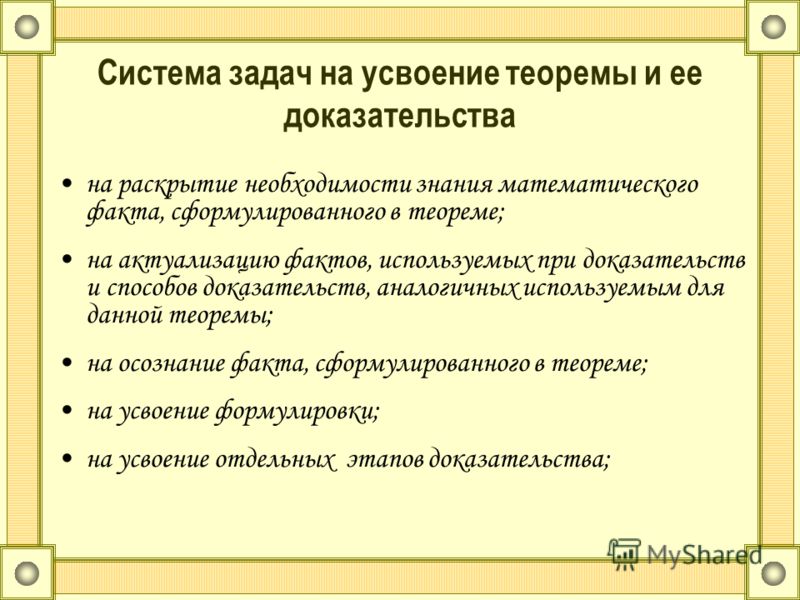 Строение и виды теорем Строение и виды теорем
