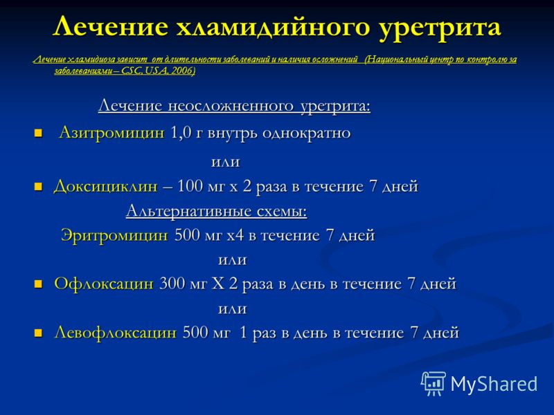 Азитромицин при уретрите схема
