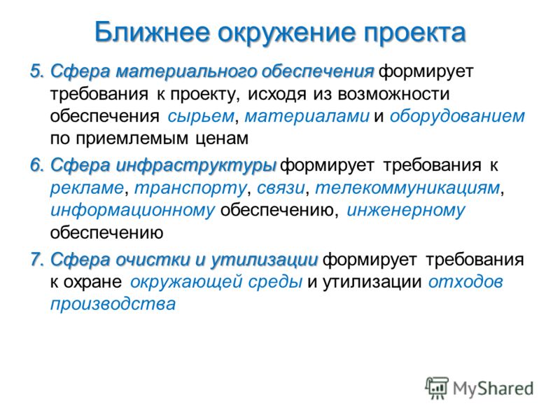 Ближнее и дальнее окружение проекта