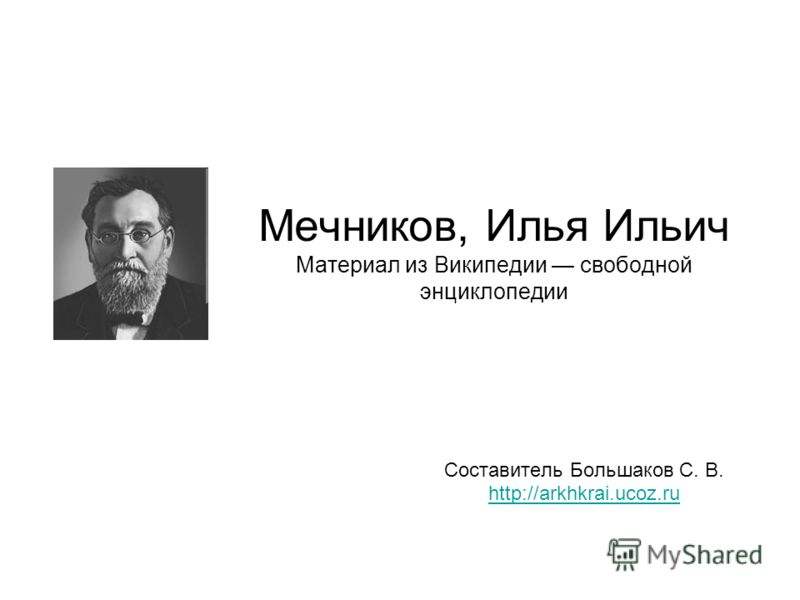 Доклад по теме Илья Мечников