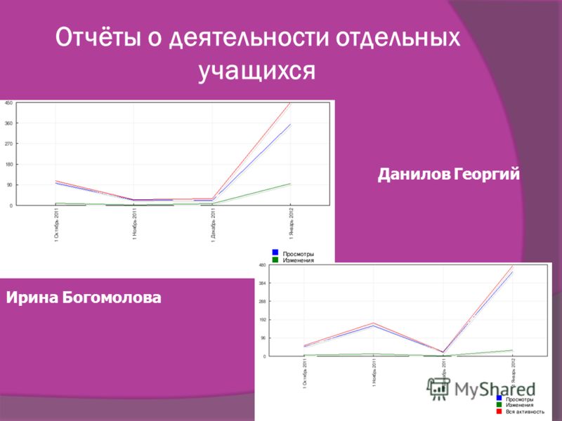 Отчёты о деятельности отдельных учащихся Ирина Богомолова Данилов Георгий