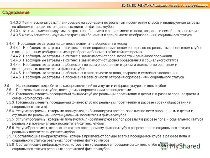 Анкета для клиентов фитнес-клуба «МираClub»