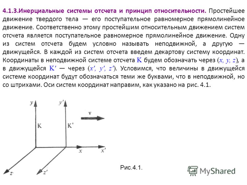 Реферат: Пространство и время в физике. Системы отсчета. Принципы относительности. Преобразования Галилея