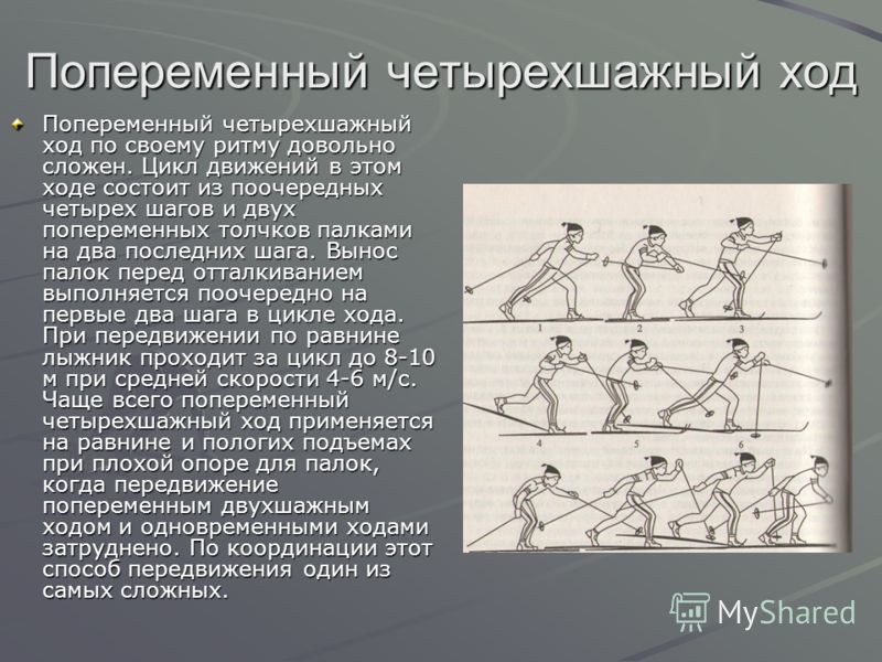 Попеременный двухшажный ход и одновременный двухшажный ход