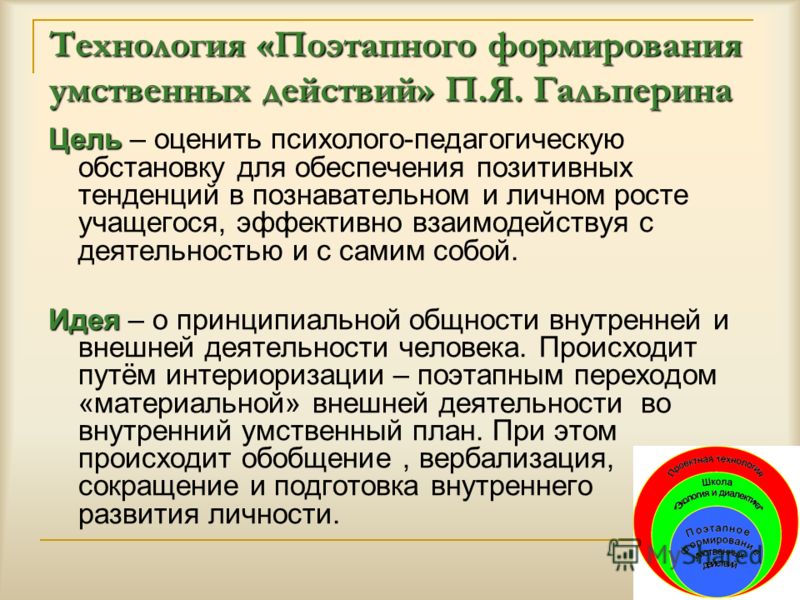 О поэтапном формировании О поэтапном формировании