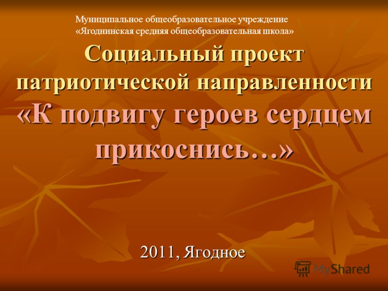 Социальные проекты патриотической направленности