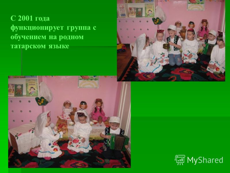 С 2001 года функционирует группа с обучением на родном татарском языке
