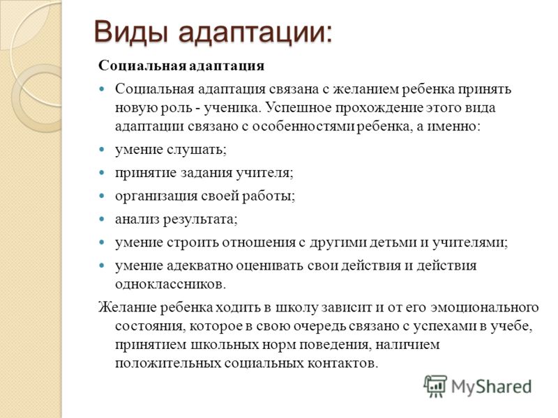 Адаптация пример из жизни