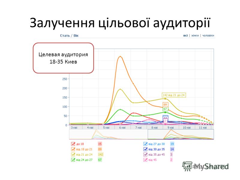 Залучення цільової аудиторії Целевая аудитория 18-35 Киев #BizCamp2011