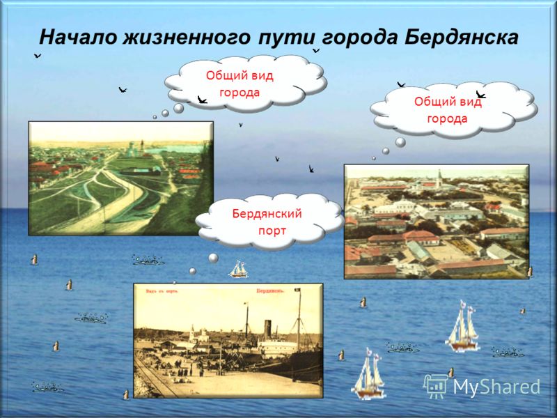 Общий вид города Начало жизненного пути города Бердянска Бердянский порт