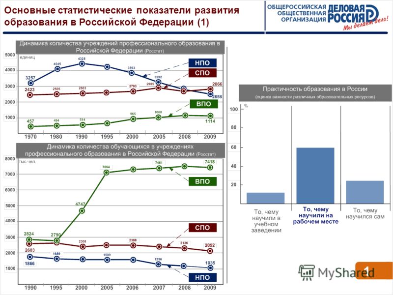 Основные статистические показатели развития образования в Российской Федерации (1) 1