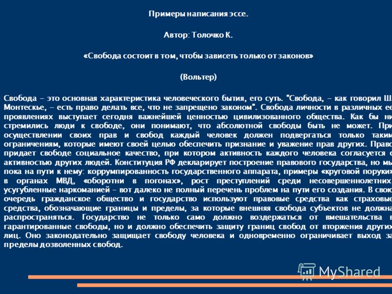 Политическая Свобода Эссе Политическая Свобода Эссе