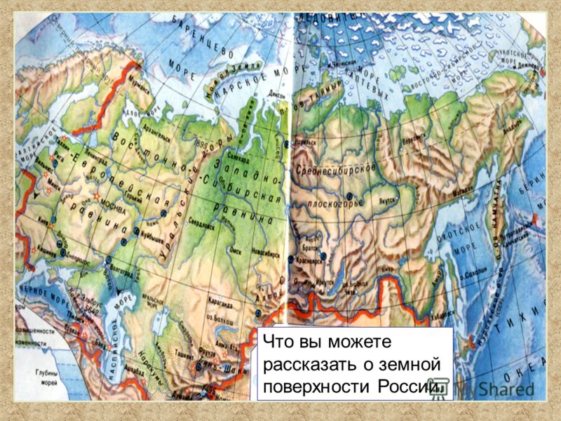 Что вы можете рассказать о земной поверхности России.