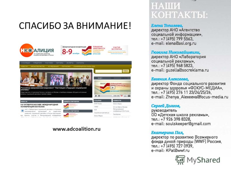 СПАСИБО ЗА ВНИМАНИЕ! www.adcoalition.ru