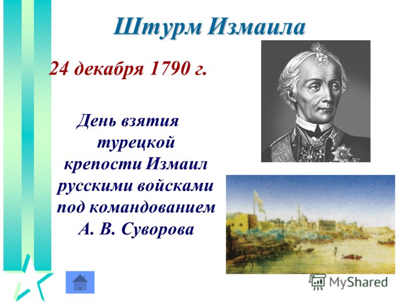 Штурм Измаила 24 декабря 1790 г. День взятия турецкой крепости Измаил русскими войсками под командованием А. В. Суворова
