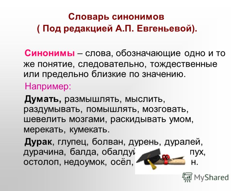 Презентация по словарю синонимов