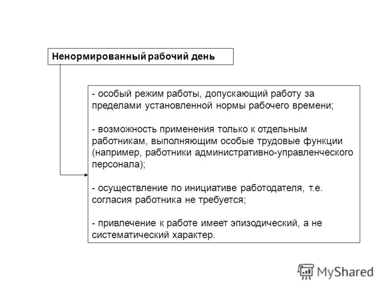Оплата за работы при ненормированном рабочим днем Оплата за работы при ненормированном рабочим днем