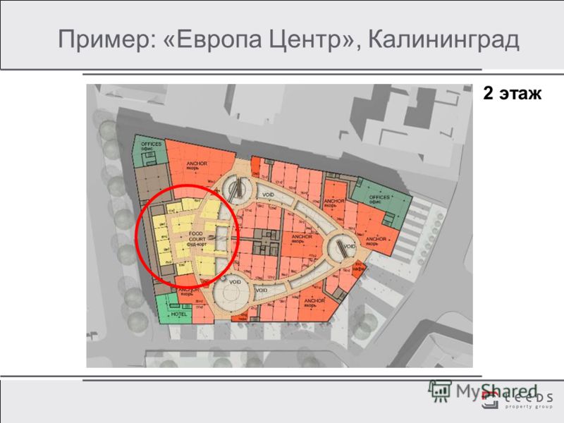 2 этаж Пример: «Европа Центр», Калининград 2 этаж